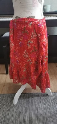 🌸Toller ausgefallener Wickelrock von Coline - Gr.S/M - rot floral - Neuwertig🌸 - Bild 1 von 4