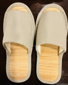 Japanese wood insole Slipper room sandal Beige - Picture 1 of 3