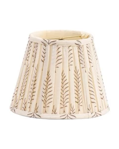 POOKY LIGHTINGFern Block Printed Empire Clip On Lamp Shade - Picture 1 of 2