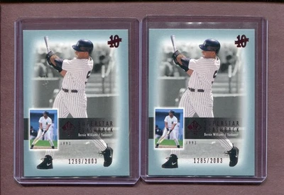 BERNIE WILLIAMS NEW YORK YANKEES 2003 UD SP AUTHENTIC 2 BASEBALL CARD LOT #SF39 - Image 1 of 2