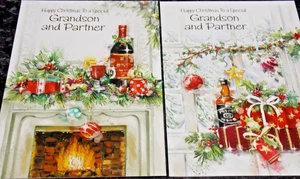 Grandson & Partner Christmas Card. 2 x Themes available. (GP2) - Picture 1 of 7