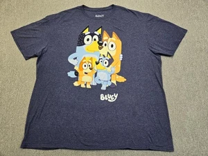 Men’s 2XL  Bluey Graphic T-Shirt Adult Short Sleeve Cartoon Tee Blue - Picture 1 of 6