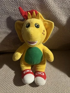 9" Fisher Price 2017 Barney BJ DINOSAURIO AMARILLO PELUCHE PELUCHE JUGUETE MATE - Imagen 1 de 8