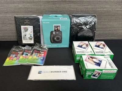 Fujifilm Instax Mini 11 Instant Film Camera Charcoal Gray+ 60 Film, Album & Case - Image 1 of 4