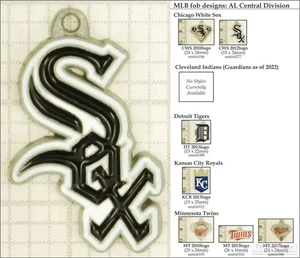 MLB team logo decorative fobs (AL Central), various designs & keychain options - Picture 1 of 6