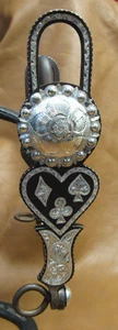 E Garcia Concho Heart & Card Suits High Port Silver Bit Brown Finish - Picture 1 of 3