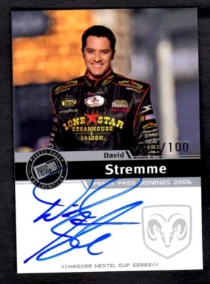 2006 PRESS PASS SIGNINGS SILVER  DAVID STREMME  #/100 - Image 1 of 2