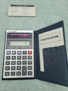 Vintage Sharp ELSI MATE EL-326T Solar Electronic Calculator with Case Japan - Picture 1 of 7