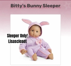 New! Bitty Baby American Girl Doll Sleeper : Bitty’s Bunny Sleeper PJ’s - Picture 1 of 4