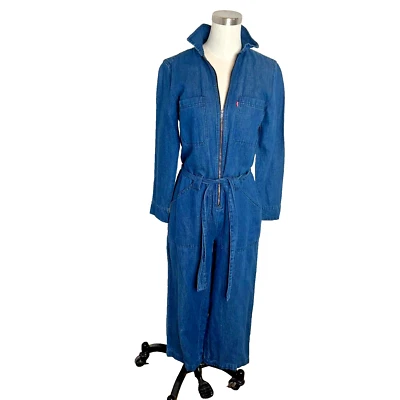 Mono de mezclilla Alix hecho y hecho a mano por Levi’s con cinturón cremallera frontal traje de caldera S Foto 1 de 4