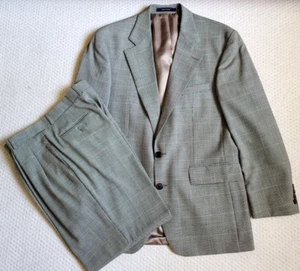 De Colección Chaps Ralph Lauren Para Hombres 2 Piezas Traje Pata de Gallo Chaqueta 39R Pantalones 34x28 - Imagen 1 de 19