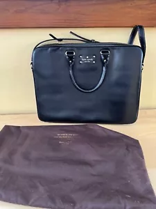 Kate Spade Black Leather Laptop Bag with Multiple Straps - Picture 1 of 4