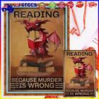 Au Full Embroidery Pterosaur Reading Books 11Ct Counted Cross Stitch Cotton Kits