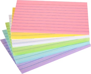 Index Cards 4" X 6" Colored, Ruled Index Cards, Ruled Lined Index Note Cards, As - Picture 1 of 12