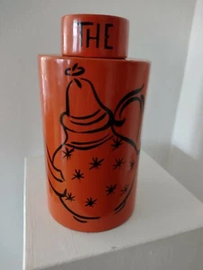 Maravilloso tarro de té  FRAGONARD  rojo/negro con tapa - Imagen 1 de 7