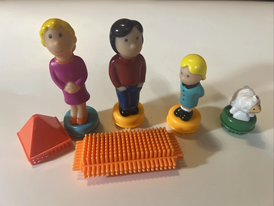 Battat Bristle Blocks Family Man Woman Boy Girl Sheep Characters People Set of 6 - Image 1 of 4