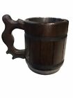 Handmade Beer Mug Oak Wood Stainless Steel Cup 10oz Medieval Style Mug
