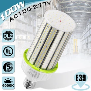 100 Watt LED Corn Light E39 Base COB Bulb Warehouse Industrial Lighting 6000K - Picture 1 of 16