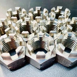 M5 M6 M8 M10 M12 M14 M16 M18 M20 M22 M24 M27 Castle Nuts A2 Stainless - Picture 1 of 10