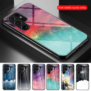 For Samsung S25 Ultra/S24FE/S23 Ultra Patterned Tempered Glass Hybrid Case Cover - Picture 1 of 37