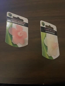 4 Charles Viancin Silicone Bottle Stoppers Cherry Blossom 2 Pink and 2 White - Picture 1 of 11