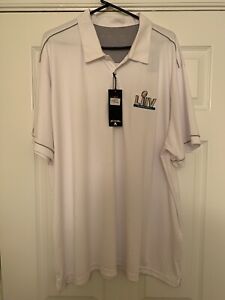 NWT ANTIGUA - White Official  NFL Polo Size 3X SUPER BOWL LIV - Short Sleeve