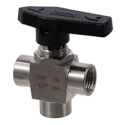 3 Way Ball Valve 1/4“ Air Tube Hand Valve   Water Pipe Flow Control - image 1 of 4