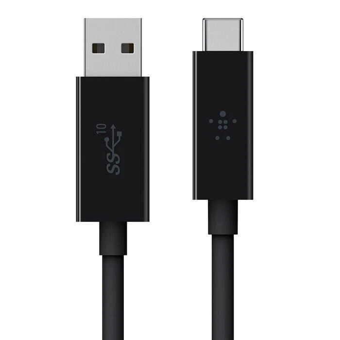 Belkin F2CU029BT1M-BLK 3.3Ft USB-A 3.1 to USB-C 3A Data Charging Cable Black - Image 1 of 4
