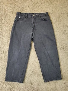 Pantalones de mezclilla negros con lengüeta naranja 38x30 de colección LEVIS 550 hechos en EE. UU. calce relajado pierna cónica - Imagen 1 de 8