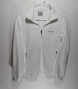 Womens Columbia Benton Springs Fleece White Full Zip Pockets Jacket Size Large L - Picture 1 of 4