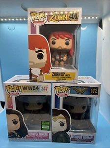 Funko Pop! Lot Of 3 Wonder Woman 347 & 172, Zorn 400 - Picture 1 of 8