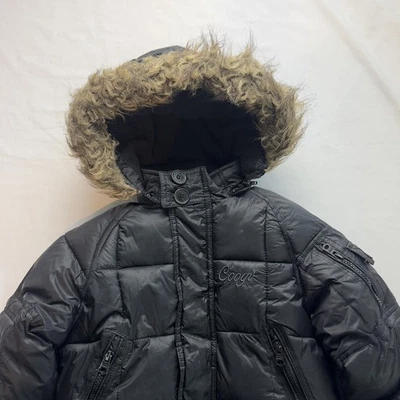 Coogi Australia Niñas 5 6 Niños Negro Imitación Piel Burbuja Puffer Abrigo Chaqueta Con Capucha Foto 1 de 4