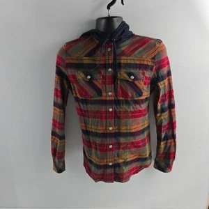 Legendary Whitetails Plaid Flannel Shirt w/ Hood – Size Small mens 6606 - Picture 1 of 9