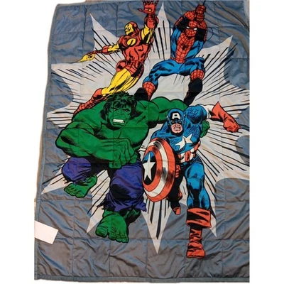 Marvel Superheroes Weighted Blanket  33" X 43"Five (5) lbs Spiderman Hulk - Image 1 of 4