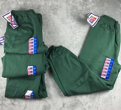 Vintage 90s Hanes Lot Of 4 Boys XL (16-18) Adult Sz M Green Jogger Sweat Pants - Image 1 of 4