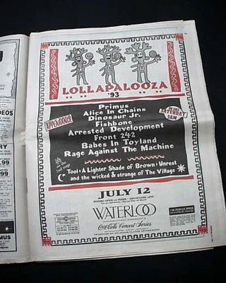 LOLLAPALOOZA Music Festival Alice in Chains Primus Fishbone 1993 Advertisement   - Image 1 of 4