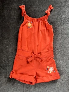 Gymboree Girls Aloha Hawaiian Tropical Flower Coral Shorts Romper, Size 5 - Picture 1 of 12