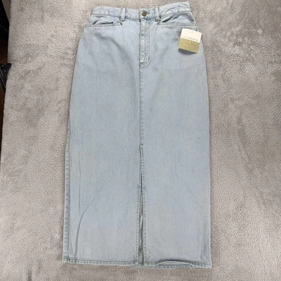 Falda vaquera Liz Claiborne pequeña lavada ligera falda vaquera abertura talla 8 DE COLECCIÓN NUEVA CON ETIQUETAS Foto 1 de 4