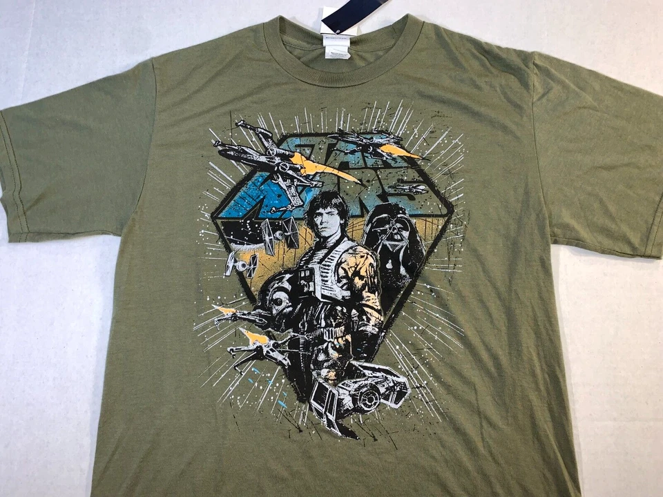 Star Wars Luke Skywalker Darth Vader Multi Spaceships T-Shirt New! Youth Boys LG - Image 1 of 1