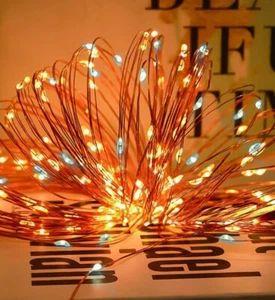 Catena luminosa di 300 Micro LED luci di Natale caldo fisso e bianco flash 31V - Foto 1 di 8
