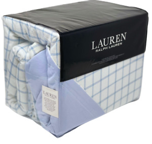 RALPH LAUREN KING Cotton Flannel Duvet Cover Shams Set Millerton Plaid NEW $350