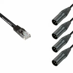 DG Systems - RJ45 schermato / 4 XLR maschi per collegamento a pannello Ethercon - Bild 1 von 2
