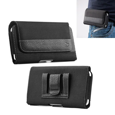 HORIZONTAL LEATHER BELT CLIP POUCH CASE COVER FOR IPHONE 11 PRO MAX SAMSUNG LG - Image 1 of 4