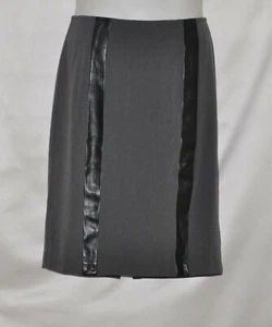 Mark of Style by Mark Zunino Bleistiftrock aus Krepp mit Kunstleder Größe 8 grau - Bild 1 von 2