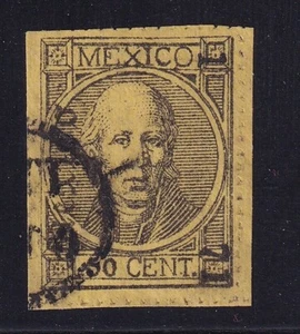 ucl71 Mexico 1868 Mexico  thick perforate 1-71  Sc#69a Mc#63 w/o period - Picture 1 of 1