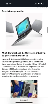 Vendo chromebook asus c423n nuovo colore silver con relativi accessori - Immagine 1 di 4