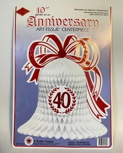 Vtg Beistle 40th Anniversary Art Tissue 10" Centerpiece Table Decoration 1983 - Picture 1 of 6