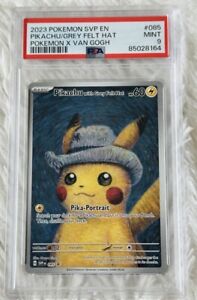 2023 Pokemon x Van Gogh Pikachu with Grey Felt Hat #085 Promo PSA 9 MINT