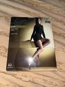 Pantyhose - Levante Lia - Black Sheer Nylons -Small- 10 Denier Made In Italy - Picture 1 of 5