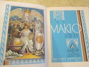 1931 Art Deco Thick MAKIO Yearbook OHIO STATE UNIVERSITY Columbus w/ Color Pages - Picture 1 of 12